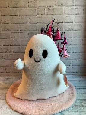 Candy Corn Lane White 17” Large Fabric Plush Ghost
